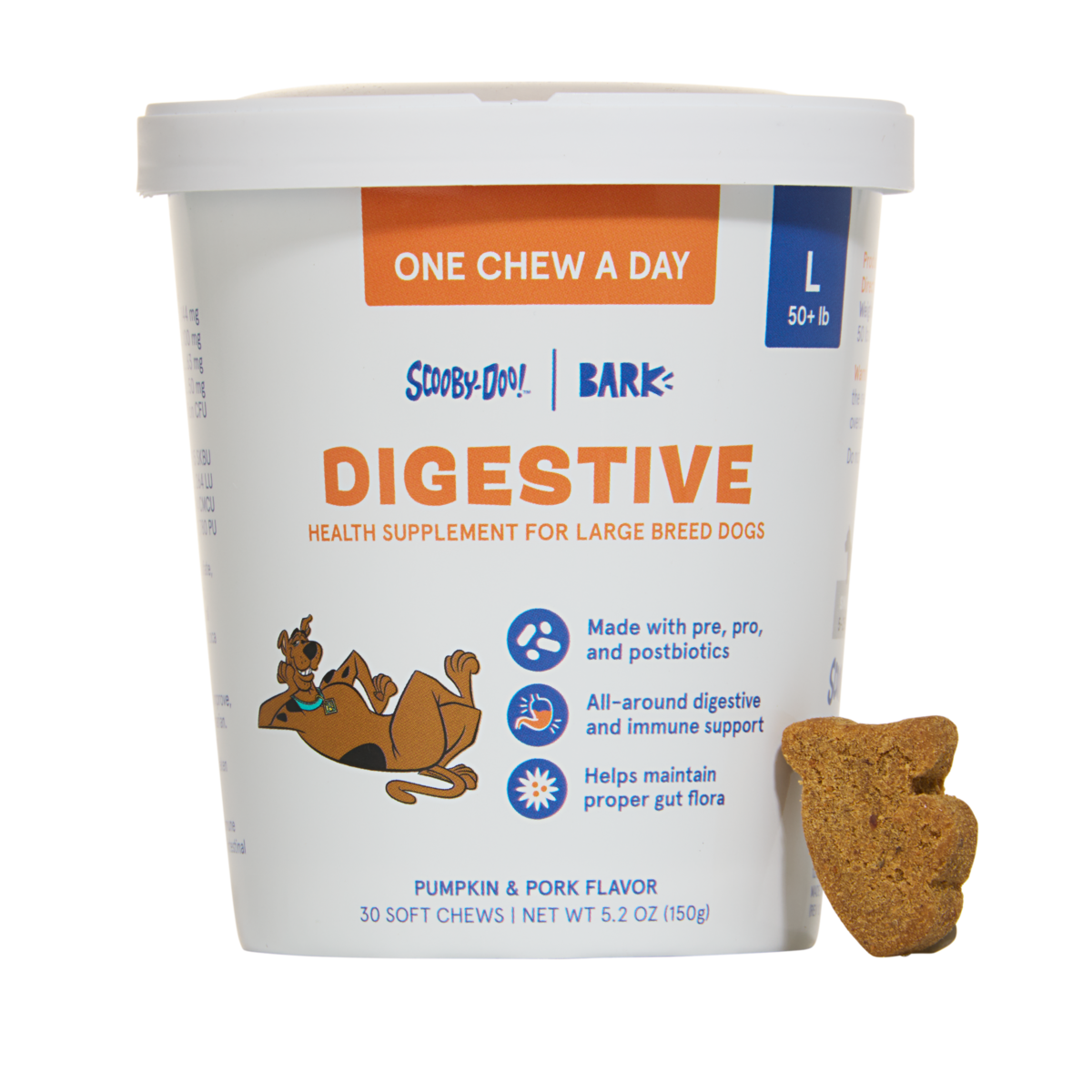 Digestive Dog Treat Supplements, 30 Ct#Dog Size_L