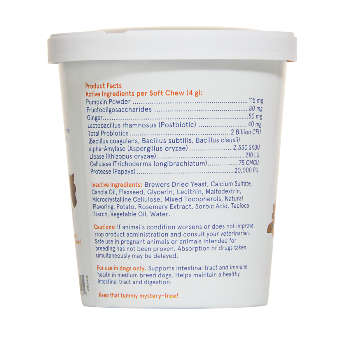 Digestive Dog Treat Supplements, 30 Ct#Dog Size_M